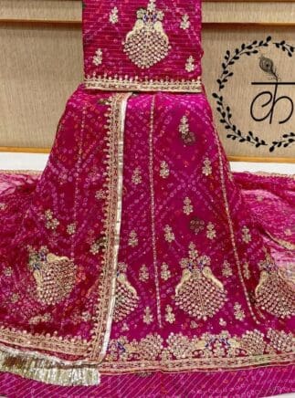 Bandhani Poshak in Rani Pink Colour