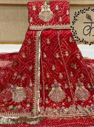 Rajasthani Red Bandhani Poshak