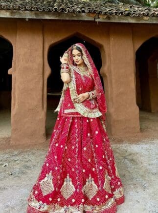 Rajasthani Red Bandhani Poshak