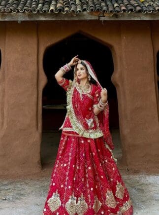 Rajasthani Red Bandhani Poshak
