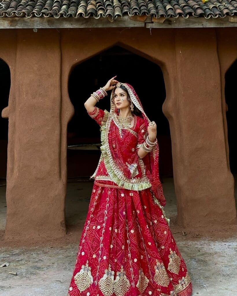 Rajasthani Red Bandhani Poshak
