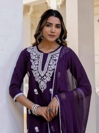 Purple Colour Kurta set for women