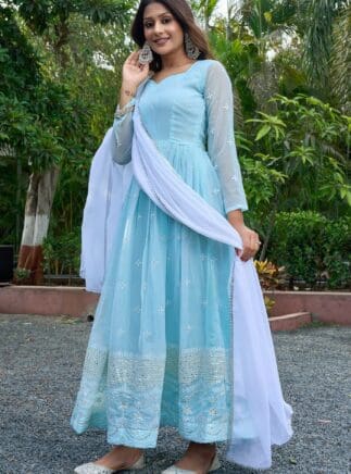Anarkali Gown With Dupatta