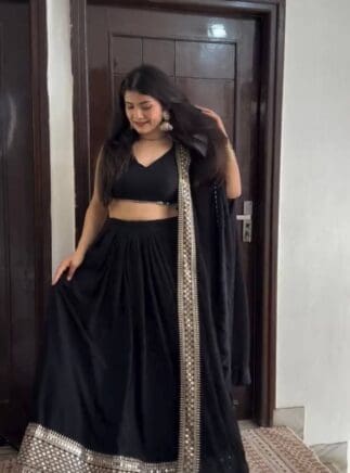 Black lehenga for girls