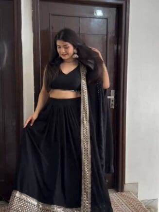 Black lehenga for girls