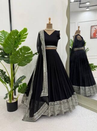 Black lehenga for girls