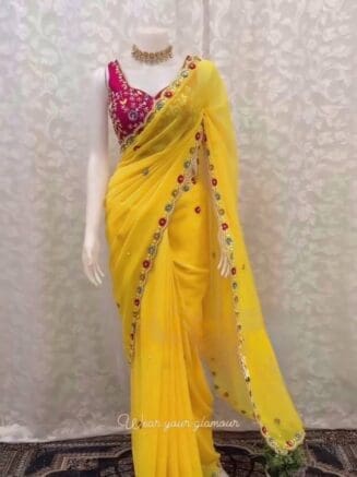 Yellow Designer Saree For Women’s