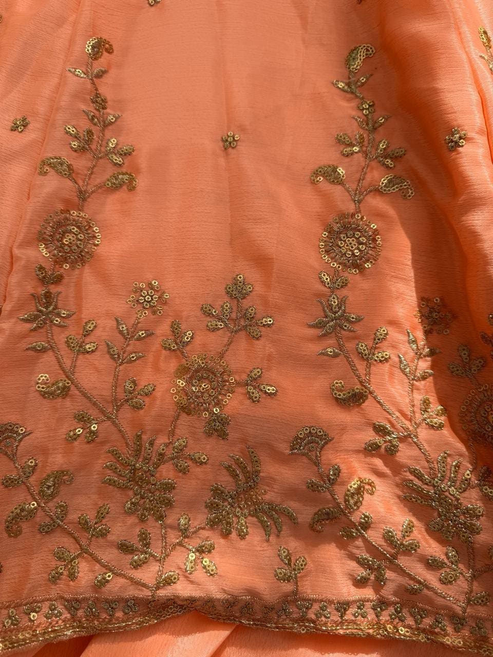 Peach Designer Gown with Lehenga Set for Wedding & Party Wear | RjPoshak