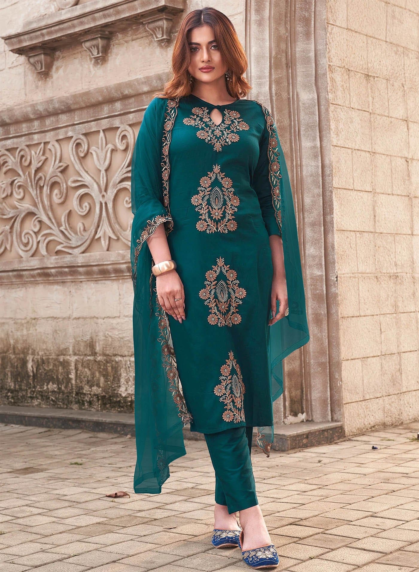 Embroidered Kurta Set for Women – RjPoshak