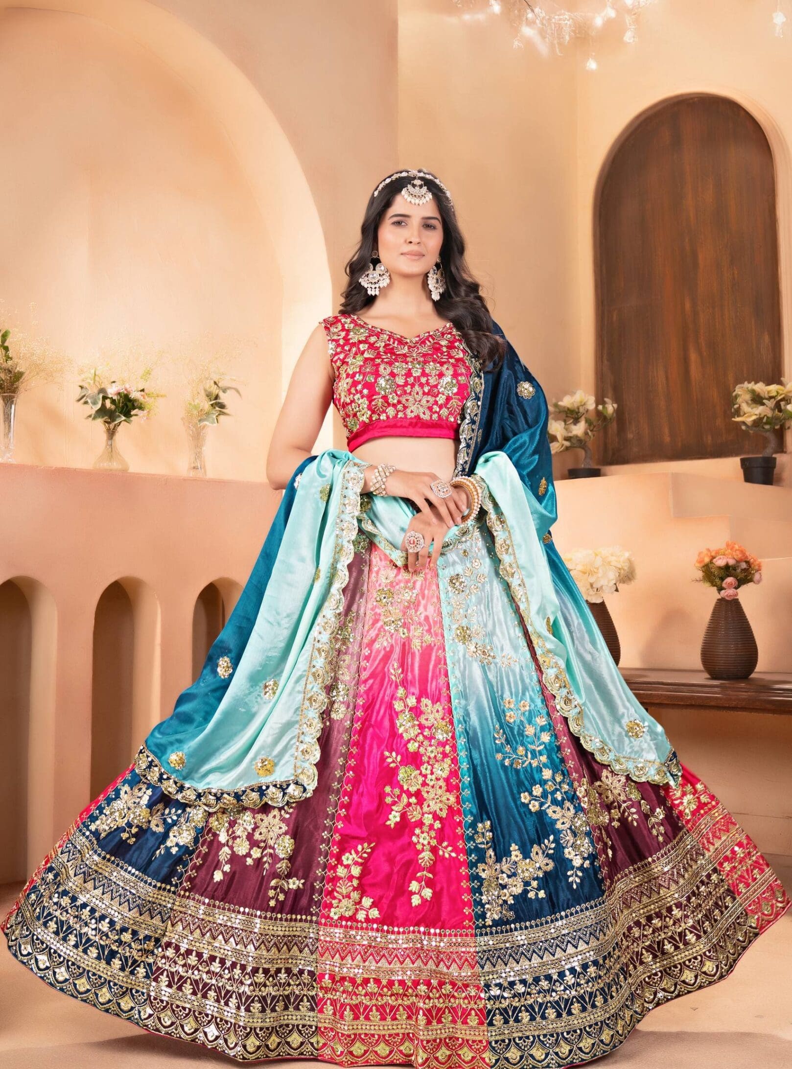 Buy Latest Multicolour Heavy Designer Lehenga Choli – Wedding Special With RjPoshak