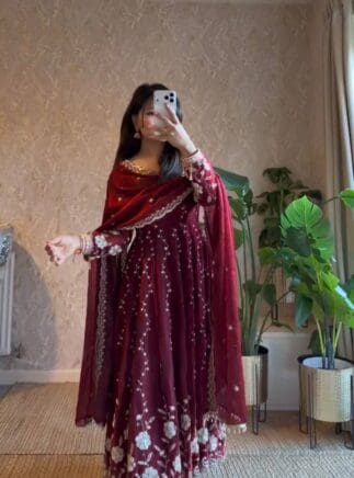 Designer Anarkali Suit with Dupatta – Festive & Party Wear | RjPoshak